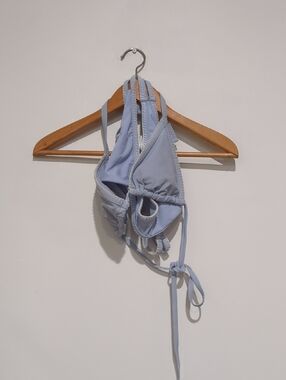 Hollister Light Blue Triangle Bikini Top